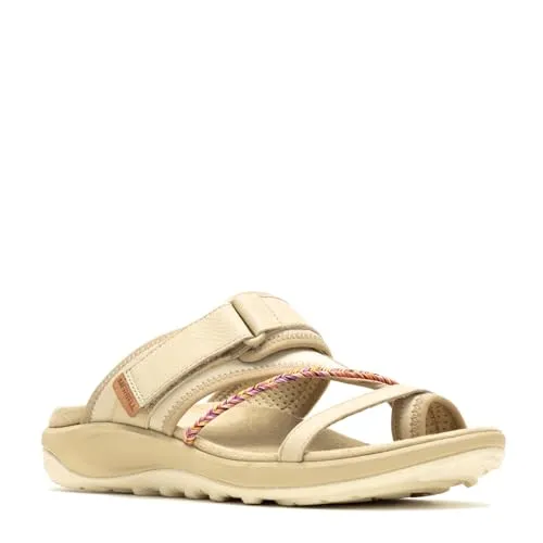 Merrell Terran 4 Post Sandalen Beige EU 36 - Wanderschuhe mit verstellbaren Riemen für individuellen Komfort, hergestellt aus recycelten Materialien und ausgestattet mit einer Gummilaufsohle für optimale Traktion.