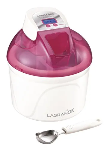 Lagrange 409001 Eismaschine 12 W LCD-Display Behälter 1,5 l himbeere