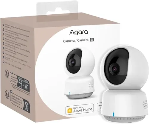 Aqara 2K Innenraum Sicherheit Kamera E1 - Überwachungskamera mit 2K-Auflösung, Schwenk- und Neigefunktion, Nachtsicht und umfassender Kompatibilität mit HomeKit, Alexa & Google Home für optimale Sicherheit.