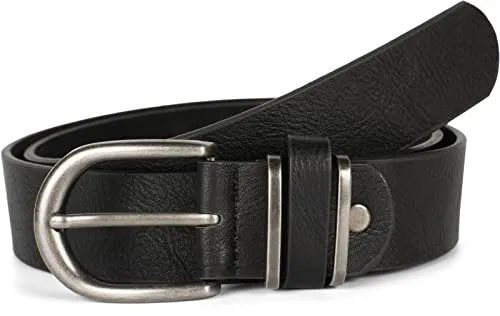 styleBREAKER Unisex Gürtel Schwarz, kürzbar - Herren-Gürtel aus Kunstleder mit glatter Oberfläche und eleganter Metall-Schnalle, individuell kürzbar für perfekten Sitz.