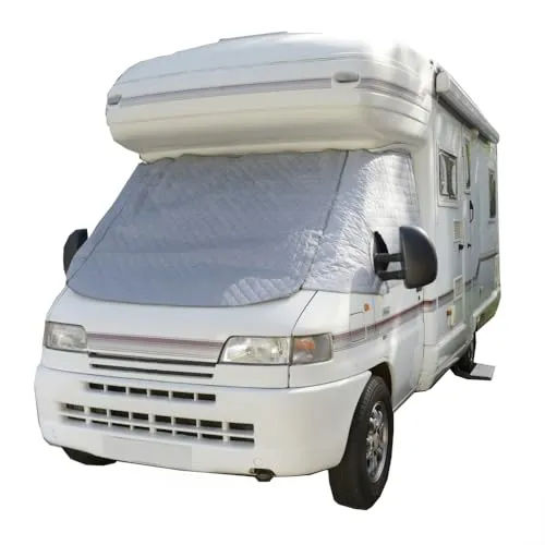 UK Custom Covers Passend für Fiat Ducato (1994–2024) Thermo-Windschutzscheibenabdeckung mit verlängerter Lüftungsklappe (grau) – TSW900GREY