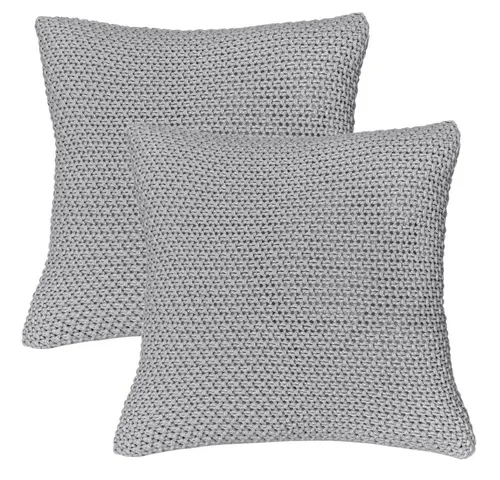 wometo Kissenhülle Strick mit Reißverschluss, 45x45 cm, (2 Stück), OEKO-TEX®, 2 Kissenbezüge, edles & schlichtes Strickmuster