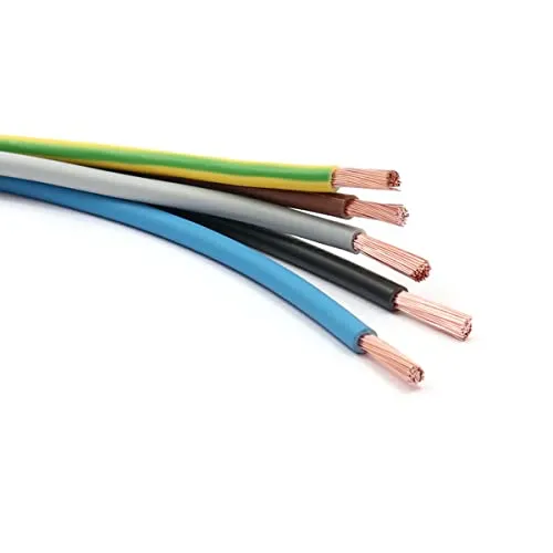 Xenterio Elektroverteilung/Zählerschrank Verdrahtungssatz (Kabelsatz), 10mm², 5x2m H07V-K, Leitungsfarben: braun, schwarz, grau, blau, grün-gelb