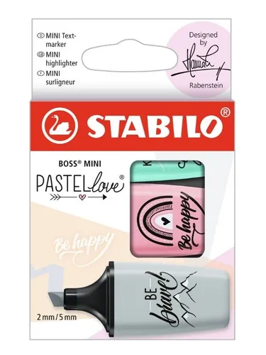 STABILO® BOSS MINI PASTELL LOVE 2.0 TEXTMARKER 3ER ETUI NEU OVP