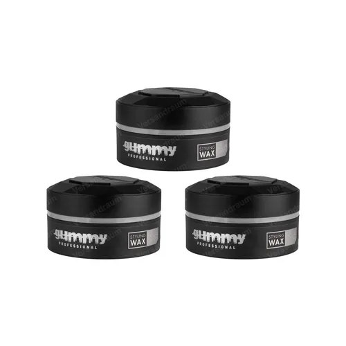 3x Fonex Gummy Styling Wax Grau Casual Look 3er Set (450ml) Haarwachs Haarwax