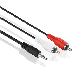 PureLink 2x Cinch auf 3,5mm Klinke - 0,50m Audio-Kabel, hochwertiger Klang für optimale Audioübertragung