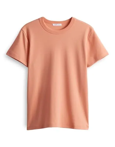 OPUS Damen Kurzarmshirt SAMUN Slim - Pale Orange, Größe 40 - T-Shirts für Damen | Das schlichte OPUS T-Shirt aus BCI Cotton Mix bietet hohen Tragekomfort und Vielseitigkeit für jeden Anlass. Ein echter Allrounder für stilbewusste Frauen!