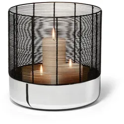 Philippi Luna Windlicht L - Elegantes Design mit glänzender Basis - Laterne mit stimmungsvollem Drahtgeflecht, ideal für eine gemütliche Atmosphäre in jedem Raum. Perfekt für eine oder mehrere Stumpenkerzen.