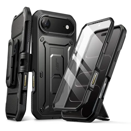 SUPCASE Unicorn Beetle Pro Hülle für iPhone Air 6.5” - Robuste Outdoor Handyhülle mit militärischer Stoßfestigkeit, 360°-Gürtelclip und integriertem Ständer für freihändiges Betrachten – ideal für Abenteuer!