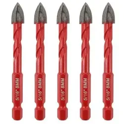 Fliesenbohrer 8mm 5 Hartmetall Schnellwechsel-Sechskantschaft - Praktisches 5er Set Fliesenbohrer mit 8mm Durchmesser für vielseitige Materialien. Hochwertige Wolframkarbid-Spitze und Schnellwechsel-Sechskantschaft für effizientes Arbeiten im Handwerk.