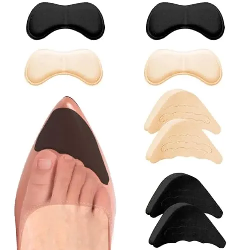 Paar High Heel Cushion Pads Foot Care Cushion Pads, Shoe Filler Includes Adjustable Toe Filler Inserts Heel Grips Liner Insert Preventing Too Big Shoe from Heel Slipping Blasers 4