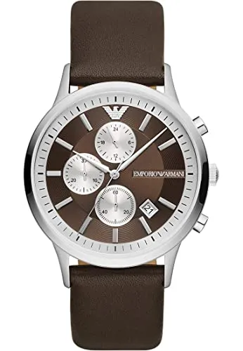 Emporio Armani AR11490 Herren Chronograph - Armbanduhren für Herren, 43mm Edelstahlgehäuse mit recyceltem Material, wasserdicht bis 50m – ideal für stilvolle Männer, die Funktionalität schätzen.