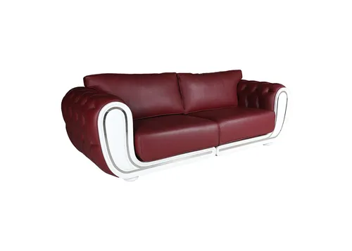 Luxuriöses Chesterfield Rotes Sofa – Dreisitzer Ledercouch für Ihr Wohnzimmer - Elegantes Sofa im modernen Stil, aus hochwertigem Leder, ideal für entspannte Stunden. Mit einer Breite von 247 cm bietet es Platz für 3 Personen und überzeugt durch seinen zeitgemäßen Look.