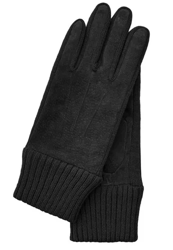 KESSLER Damen Liv Winter-Handschuhe 001 Black - Handschuhe & Fäustlinge für Damen, hochwertige Leder- und Strickkombination für optimalen Komfort und Wärme an kalten Wintertagen.