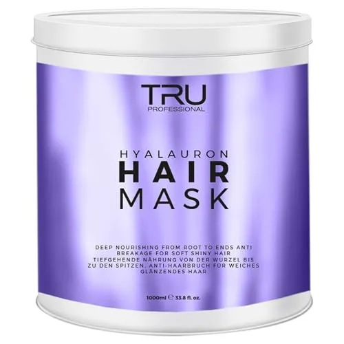 Tru Hair Mask Hyaluronsäure – Anti-Haarbruch Haarmaske, 1000ml – Intensive Feuchtigkeit, tiefgreifende Reparatur & Glanz
