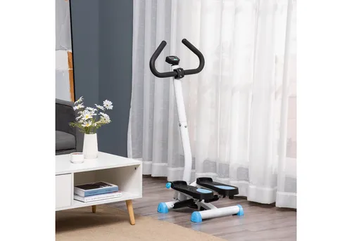 HOMCOM Stepper Fitness Swing - LCD-Monitor, gelenkschonendes Training bis 100 kg, kompakt und platzsparend für Zuhause