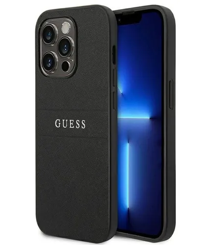 Guess PU Leder Hülle für Apple iPhone 14 Pro 6.1 - Schwarz mit Gurt - Taschen & Schutzhüllen, stilvolle PU-Lederhülle von Guess mit praktischem Gurt für sicheren Halt und eleganten Schutz.