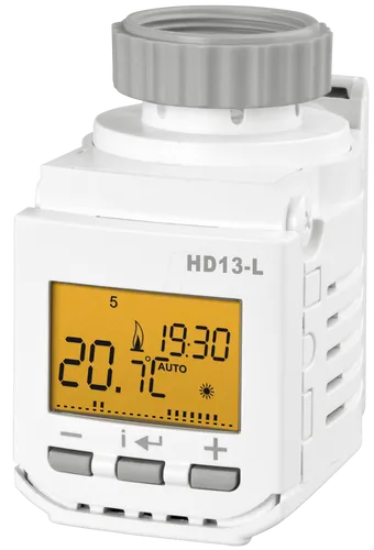 EB HD13L Heizkörperthermostat - Elektronisches Heizkörperthermostat mit großem LCD-Display für präzise Temperaturregelung, zeitgesteuert und anpassbar, ideal für effizientes Heizen und Energieeinsparung.