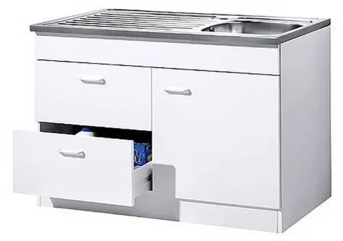 Held Möbel 968.8001 Spülenschrank 1 türig / 2 Auszüge / Spülbecken / 100 x 85 x 50 cm