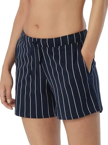 Schiesser Damen Schlafhose Kurz Baumwolle Shorty - Mix + Relax Pyjamaunterteil - Schlafanzughosen für Damen, aus 95% nachhaltigem Organic Cotton für optimalen Tragekomfort und in softer Single-Jersey-Qualität.