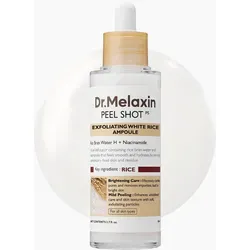 Dr.Melaxin Peel Shot Exfoliating White Rice Ampoule 80ml - Sanfte Peeling-Ampulle mit Reisextrakt für ein glatteres Hautbild. Die Formel mit AHA, BHA und PHA entfernt sanft abgestorbene Hautzellen und sorgt für eine frische Ausstrahlung.