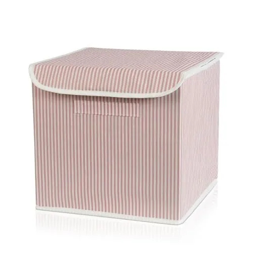 PRENDİ HOME Faltbare Aufbewahrungsbox 30x30x30 cm – Bunte Spielzeugkiste mit Deckel für Kinderzimmer & vielseitige Nutzung - Offene Stoffbox für Spielzeug, Kleidung und mehr. (K028)