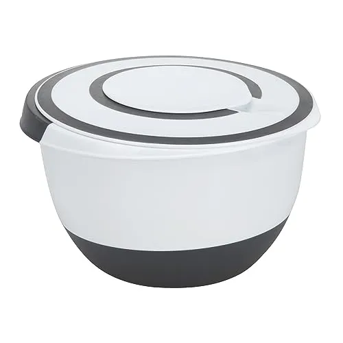 Mojawo Mixschüssel Rührschüssel Schüssel Teigschüssel Antirutsch Stoppboden spülmaschinenfest Plastik 3,5L,5L,1,5L, 2L, Größen:5 L (1 Stück)