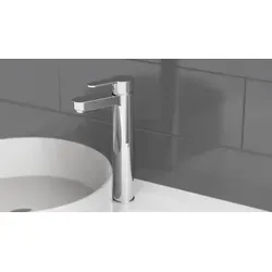 SCHÜTTE Waschtischarmatur ELEPHANT - Hochwertiger Wasserhahn für Aufsatz-Waschbecken - Bad- & Duscharmaturen mit hohem Auslauf (309 mm) und geräuscharmer 40 mm Kartusche für langlebige Nutzung. Einfache Montage mit beiliegendem Set.