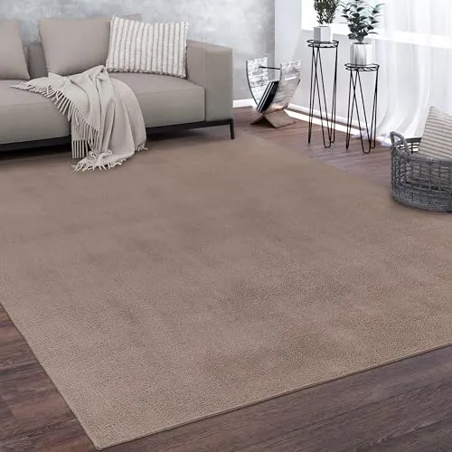 Hochflor Velours Teppich CADIZ 630 TAUPE – 160x220 cm von Paco Home