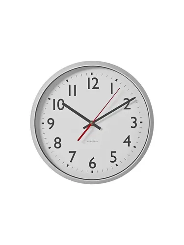 Nedis - clock - quartz - wall mountable - 30 cm - white silver