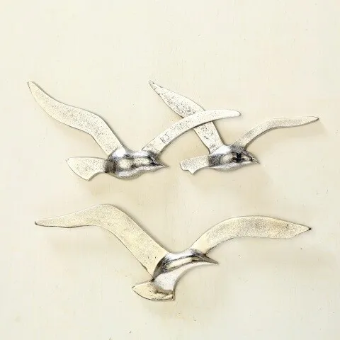 Wandobjekt Vögel Vogel Möwe Silber Aluminium B35cm - Stückpreis