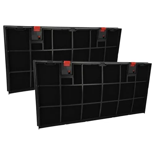 vhbw 2x Aktivkohlefilter kompatibel mit AEG 2600D-A/CH, 2600D-A/GB, 2600D-A/S, 302D-D/GB, 302D-W/GB Dunstabzugshaube - 43 x 21,2 x 2,7 cm