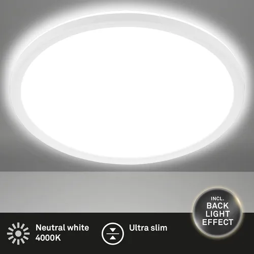 BRILONER SLIM LED Panel - Flaches Design mit Backlight-Effekt, 29 x 3 cm - Lampen mit neutralweißem Licht und energiesparender LED-Technologie. Ideal für elegante Wohnräume, sorgt für optimale Ausleuchtung und eine angenehme Atmosphäre.