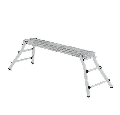 PROREGAL® Trittleiter ML Arbeitsdiele klappbar Traglast 150kg Alu-Warzenblech Rutschfeste