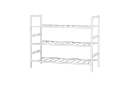 HTI-Living Schuhregal Schuhregal 3 Ebenen Anea Holz Weiß, Stück 1-tlg., Schuhablage Bambus