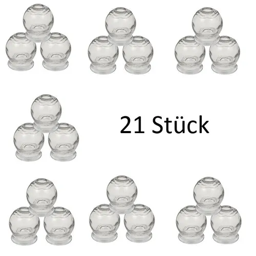 21x Schröpfen aus Glas Feuerschröpfen Schröpfglas Schröpfgläser ø6 cm banki