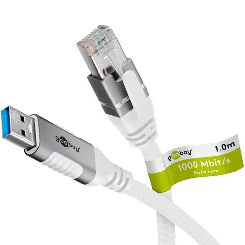 Ethernet-Kabel USB-A 3.0 auf RJ45, 1 m - USB-Kabel, -Hubs & -Adapter mit 1 m Länge, ideal für eine stabile Internetverbindung und schnelle Datenübertragung.