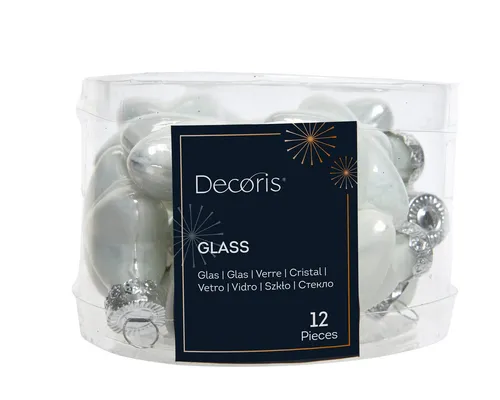 Kaemingk Christbaumschmuck, Christbaumschmuck Sterne 4cm Glas 12 Stück - Winterweiß