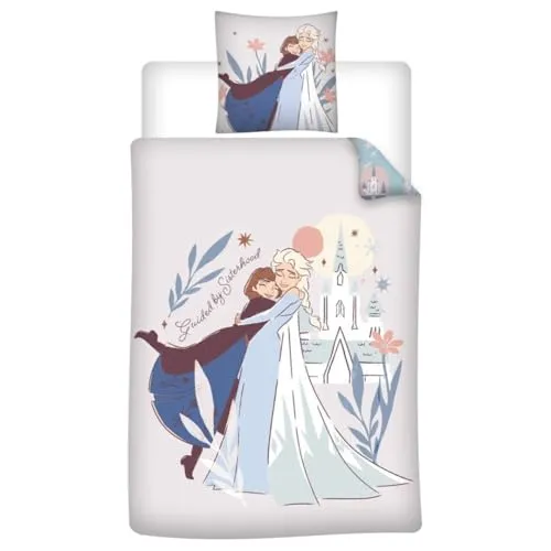 Aymax Bettwäsche Die Eiskönigin, 140 x 200 cm - Bettwaren-Set für Kinder mit bezauberndem Eiskönigin-Motiv, aus 100 % Baumwolle für optimalen Komfort und Weichheit, maschinenwaschbar und pflegeleicht.