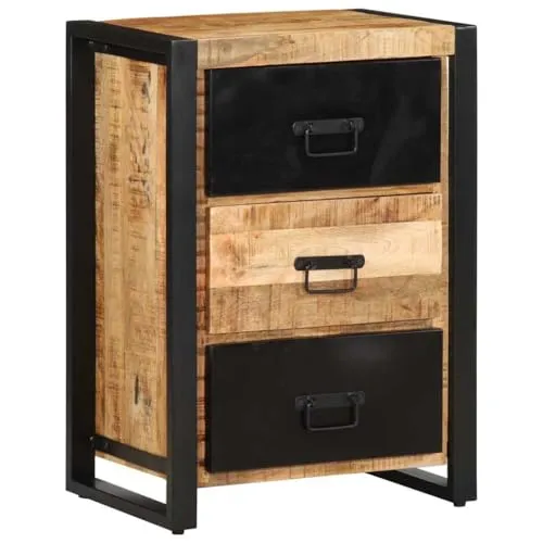 vidaXL Schubladenschrank aus Mango-Holz - Kommode aus robustem, massivem Mangoholz mit einzigartiger Holzmaserung. Ideal für stilvolle Aufbewahrung und bietet reichlich Stauraum für Haushaltsgegenstände.