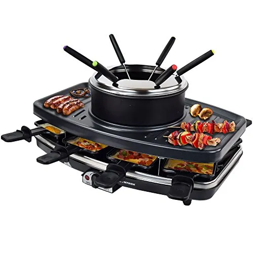 Syntrox Germany Freiburg 3 in 1 Raclette-Grill-Fondue-für 8 Personen