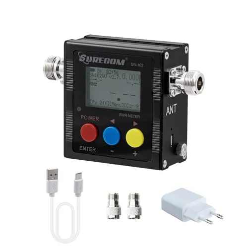 Mcbazel Surecom SW-102 Digitales VHF/UHF 125-525Mhz-Antennenleistungs- und SWR-Messgerät