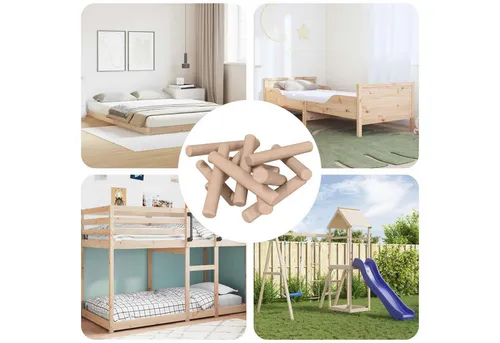 Holzdübel 24000 Stück aus massivem Holz von vidaXL - Hochwertige Holzdübel für vielseitige Holzprojekte. Mit geriffeltem Design für festen Halt und abgeschrägten Kanten für einfaches Einpassen. Ideal für Möbelreparaturen und kreative Bastelarbeiten.