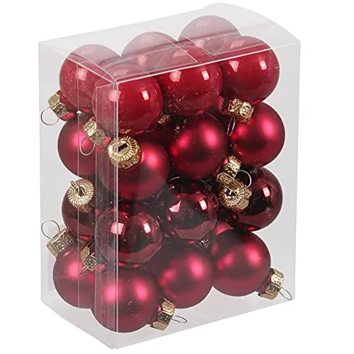 Kleine Baumkugeln aus Glas Ø 2 cm/2,5 cm/3 cm - Christbaumkugeln Baumschmuck Christbaumschmuck Weihnachtsbaumschmuck Weihnachtsbaumkugeln (Weihnachtsrot, 2,5 cm)