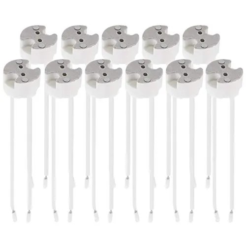 kwmobile 11x GU5.3 Fassung mit 12V Kabel - MR16 Bauform - 0,75mm² Kabeldurchmesser - Keramik Sockel - GU 5.3 Fassungen Halogen und LED Leuchtmittel