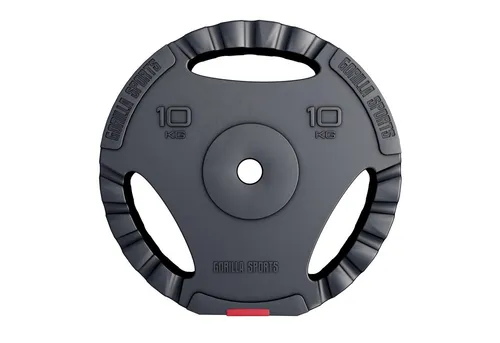 GORILLA SPORTS Hantelscheiben Einzeln/Set, Kunststoff Gewichtsscheiben, Ø 30/31mm Bohrung, Tri-Grip, Hantelscheiben-Set, von 1,25 kg bis 30 kg Gewichte - für Krafttraining