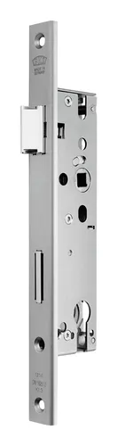 Einsteckschloss B 1314, PZW92/8, D25, F24 x 270 käntig, ER - BKS Objekttür Rohrrahmenschloss, ideal für Aluminium- und Stahl-Rohrrahmentüren, mit langlebiger Edelstahl-Oberfläche und beidseitig überstehendem Flachstulp.