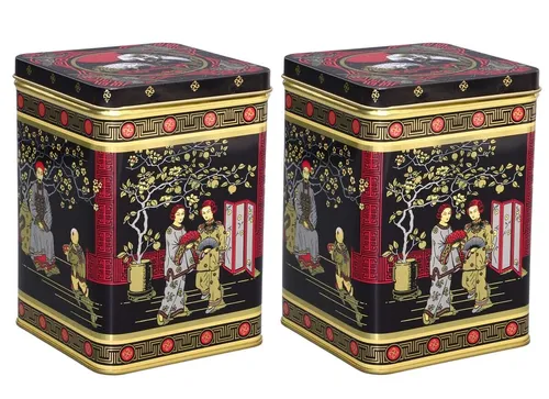Teedosen / Kaffeedosen / Vorratsdosen Set „Black Japanese“, 2 Dosen je 500g