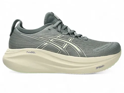 ASICS Damen Gel-Nimbus 27 Sneaker - Monument Blue Whisper Green, 40.5 EU - Laufschuhe mit reaktivem FF Blast+ Eco-Schaum für optimalen Komfort und Reaktionsfähigkeit, ideal für Training und Langstreckenrennen.