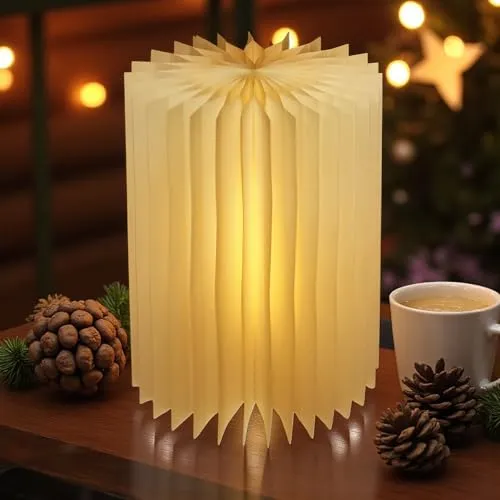 Spetebo LED Design Tischlampe faltbar aus Papier in weiß in weiß von Spetebo